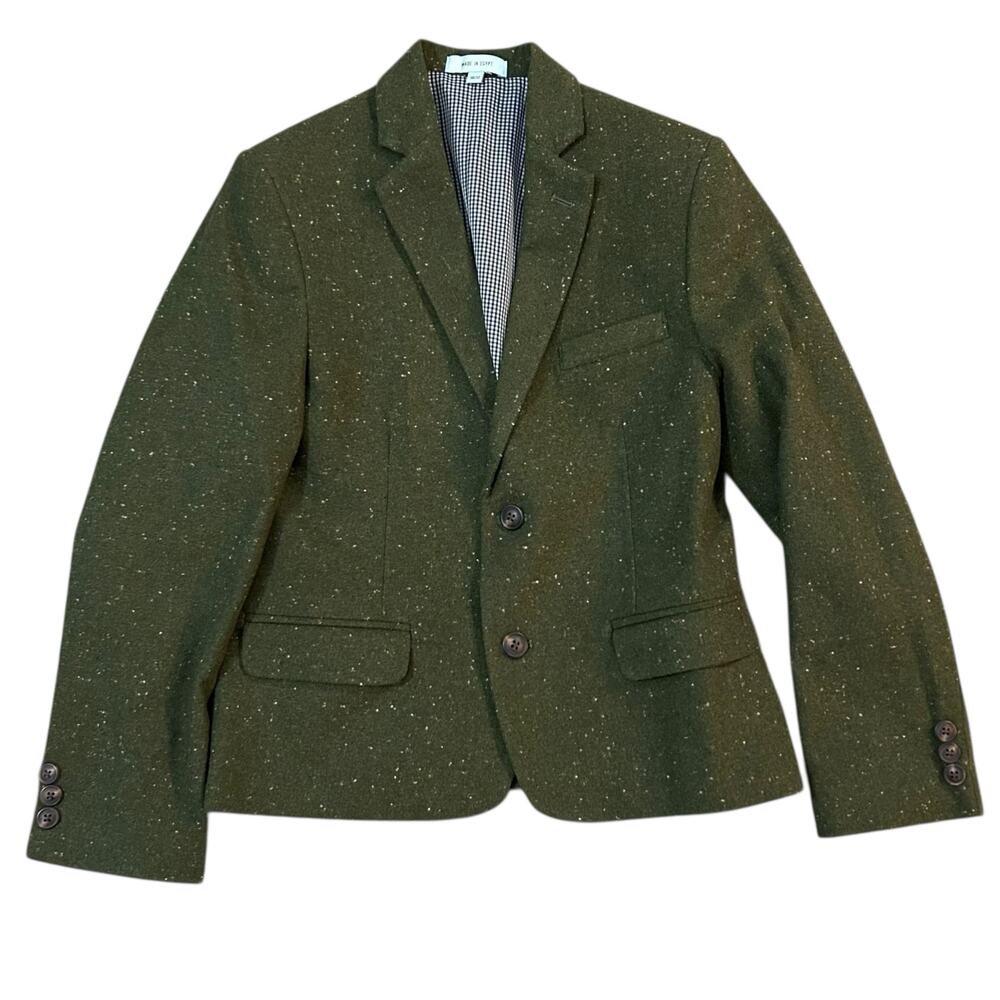 Class Club Dillards Wool Blend Blazer Boys 10/12 Olive Green Sport Coat Formal